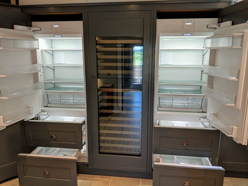 Integrated Fridge and Wine Rack at Knights Country Kitchens