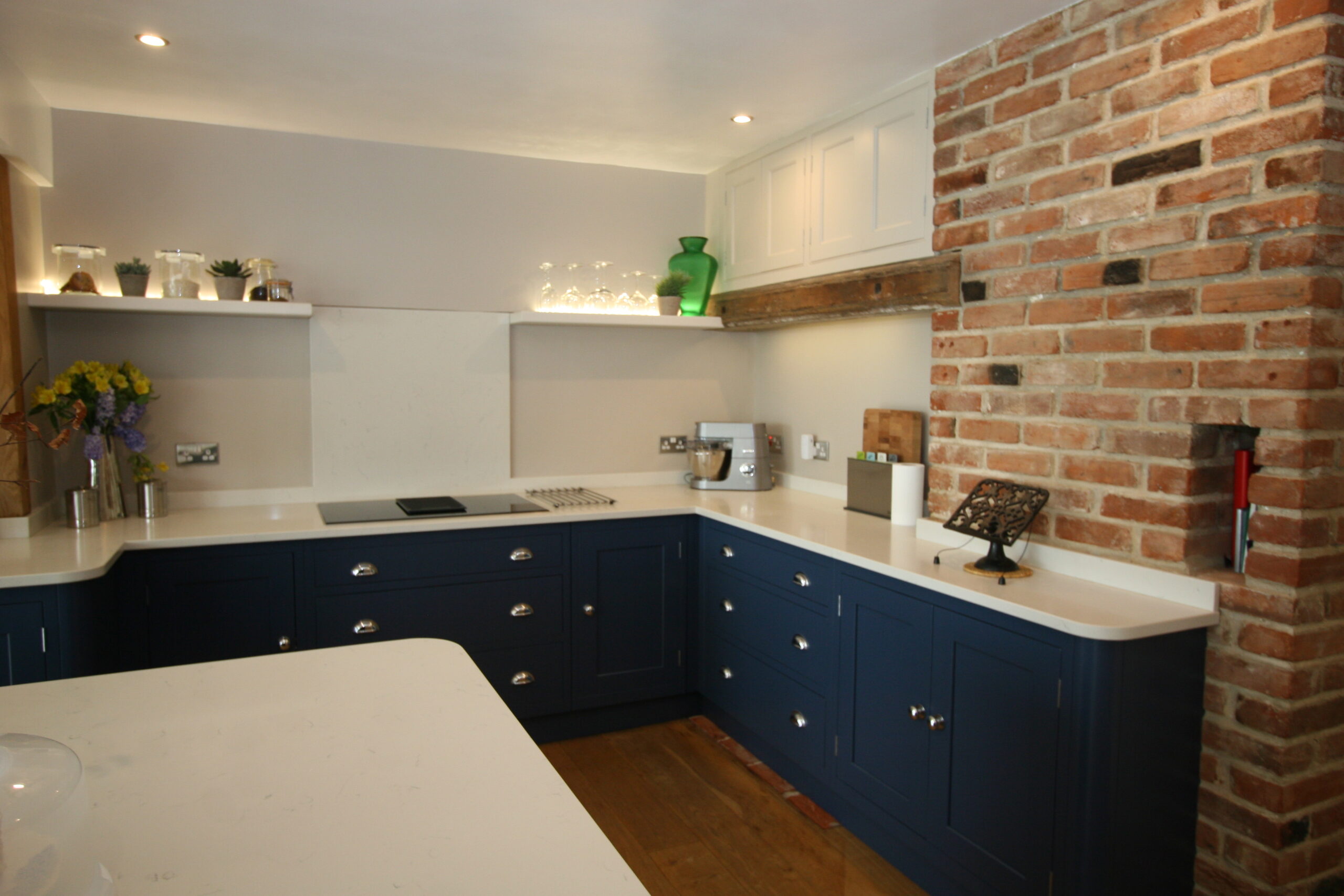 The Simplicity of Shelving in your Kitchen. Open shelving In kitchen design is on trend this Summer, talk to us about your kitchen ideas.