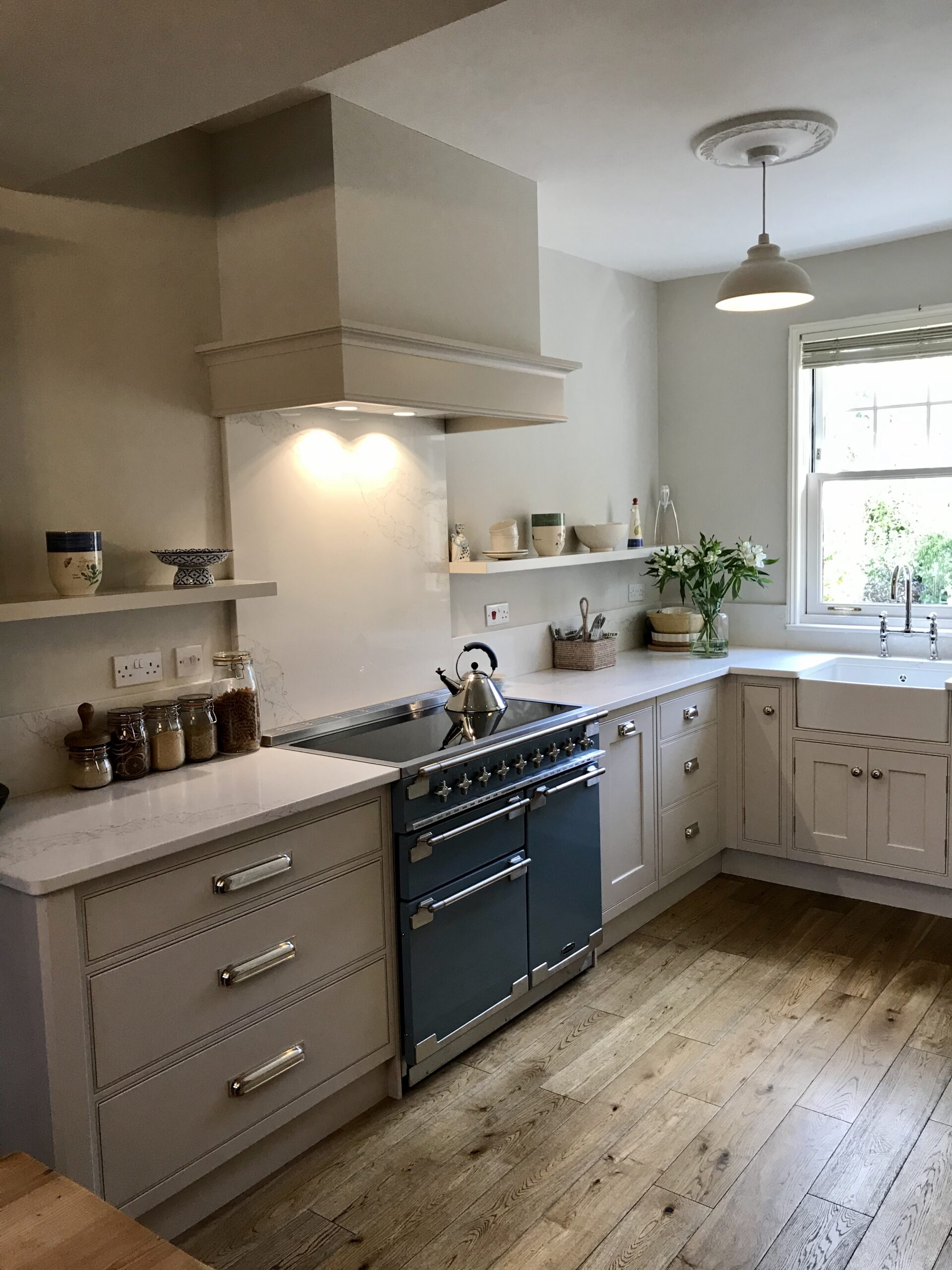 The Simplicity of Shelving in your Kitchen. Open shelving In kitchen design is on trend this Summer, talk to us about your kitchen ideas.
