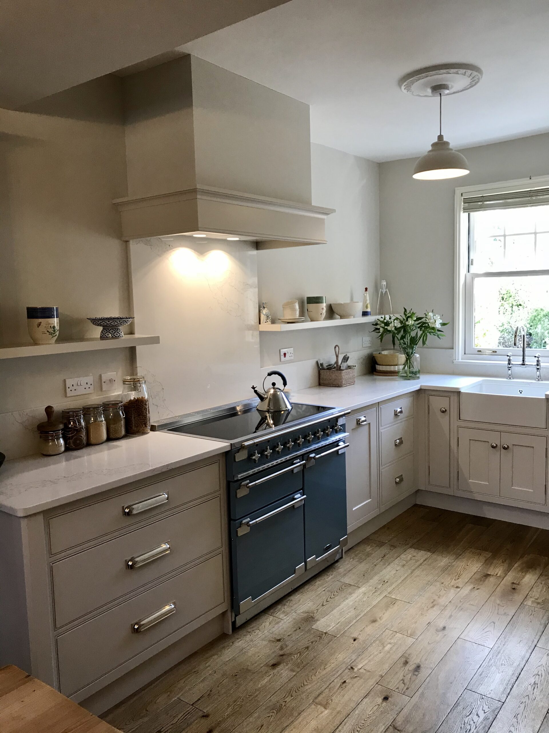 The Simplicity of Shelving in your Kitchen. Open shelving In kitchen design is on trend this Summer, talk to us about your kitchen ideas.