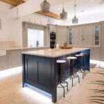 This Barn Conversion Sophisticated Shaker Kitchen is a stunning space for families and entertaining. Bespoke Kitchens Suffolk