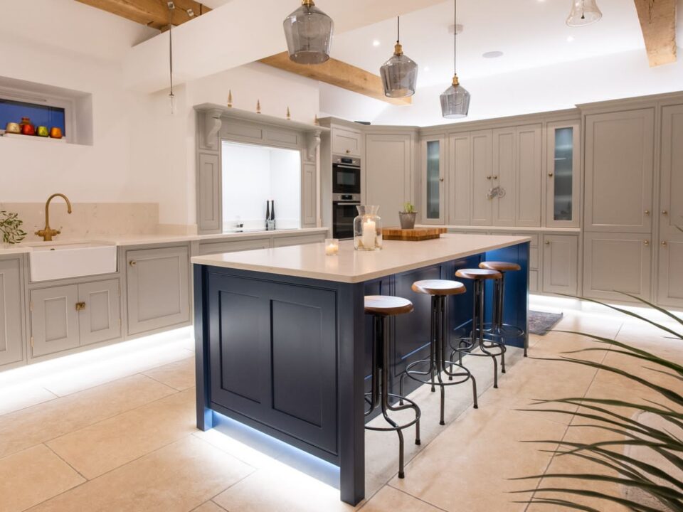 This Barn Conversion Sophisticated Shaker Kitchen is a stunning space for families and entertaining. Bespoke Kitchens Suffolk