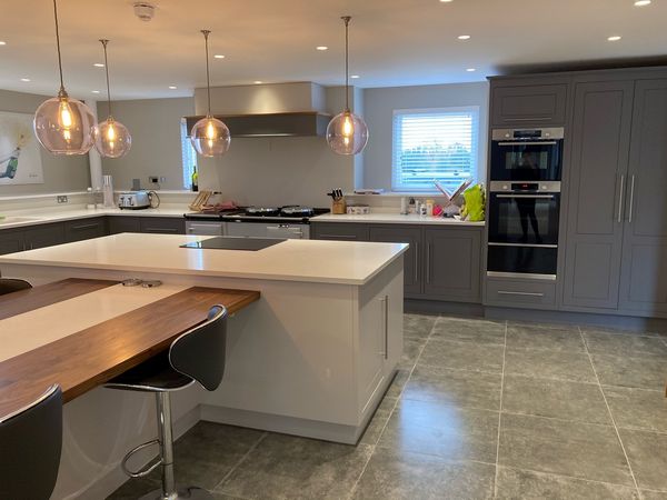 Take a look at this traditionally made bespoke Exquisite Contemporary Kitchen with perfect open living space. Suffolk, Essex. Hertfordshire