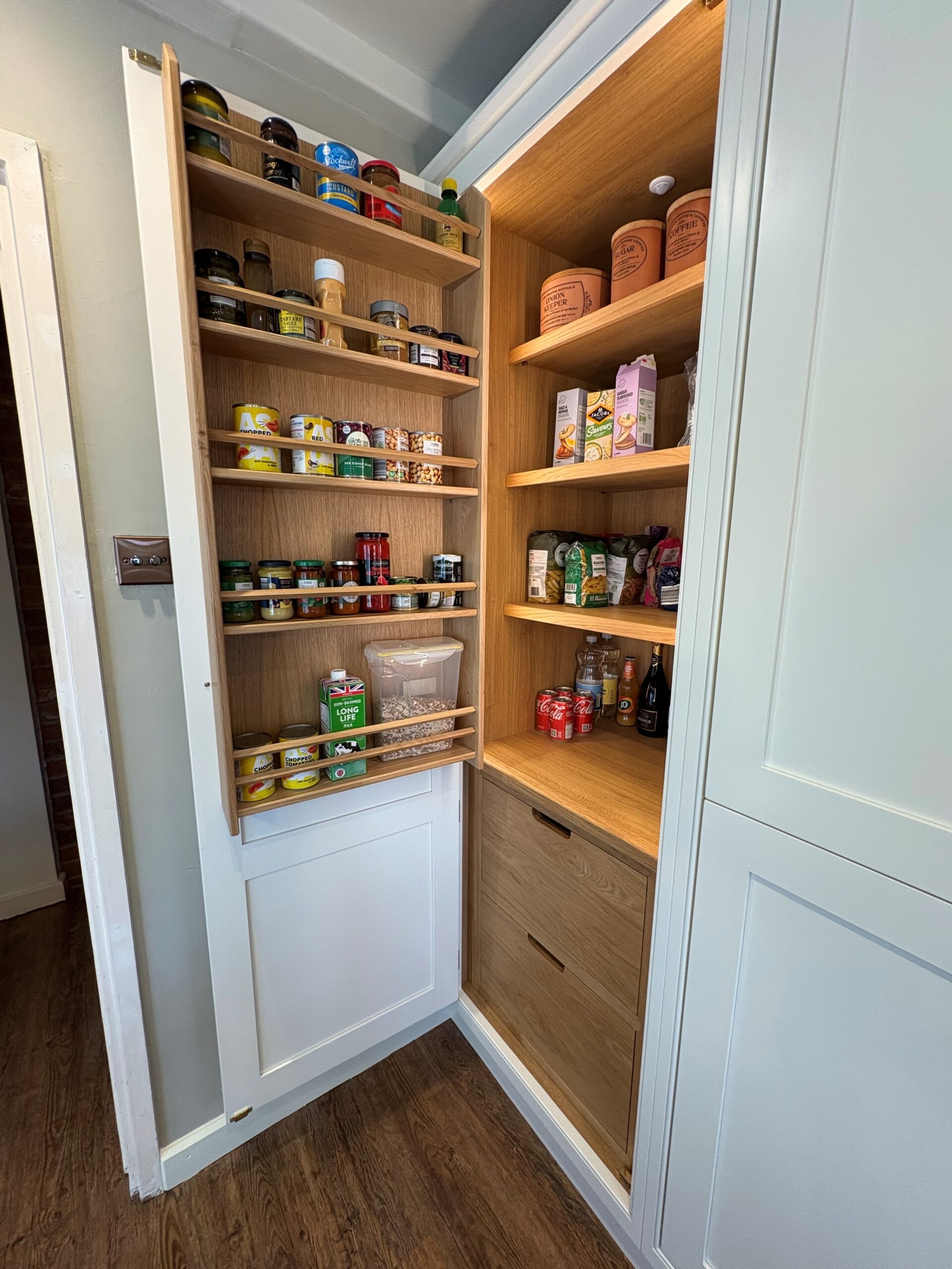 How Maximising Space in Small Pantries is one of the most effective ways of using your pantry space. Handmade Kitchens in Suffolk