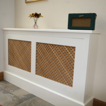 Radiator Cover painted and with oak grill Knights Country Kitchens