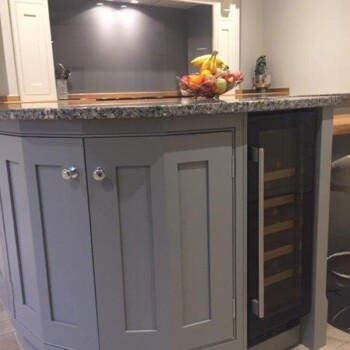 Kitchen Island with Farrow & Ball Plummett Paint - Bespoke Kitchen